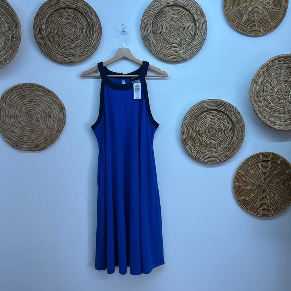 NEW Torrid Blue Colorblock Ribbed Sleeveless Mini Dress Plus Size 2X Summer - Picture 2 of 6